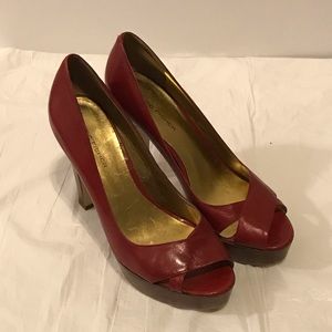Marc Fisher burgundy open toe heels 7M